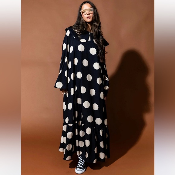 Dressed in LALA Black and White Polka Dot Maxi Dress - Picture 8 of 16